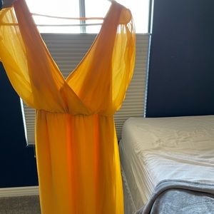 Yellow high/low dress